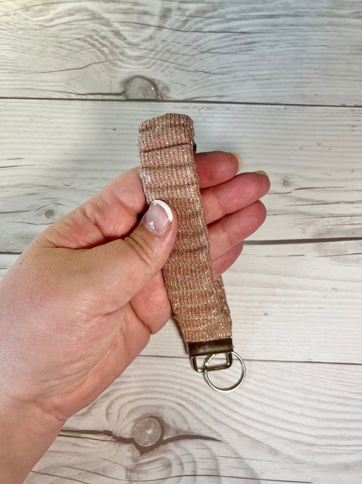 Blush Sparkle Custom Safety Keychain